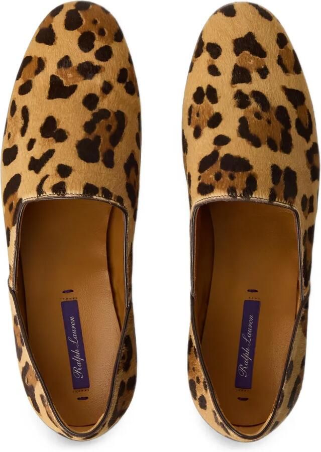 Ralph Lauren Collection Bronwen loafers met luipaardprint Beige - Foto 3