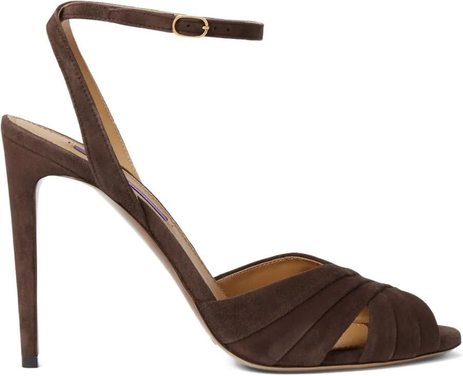 Ralph Lauren Collection Geplooide stiletto sandalen Bruin
