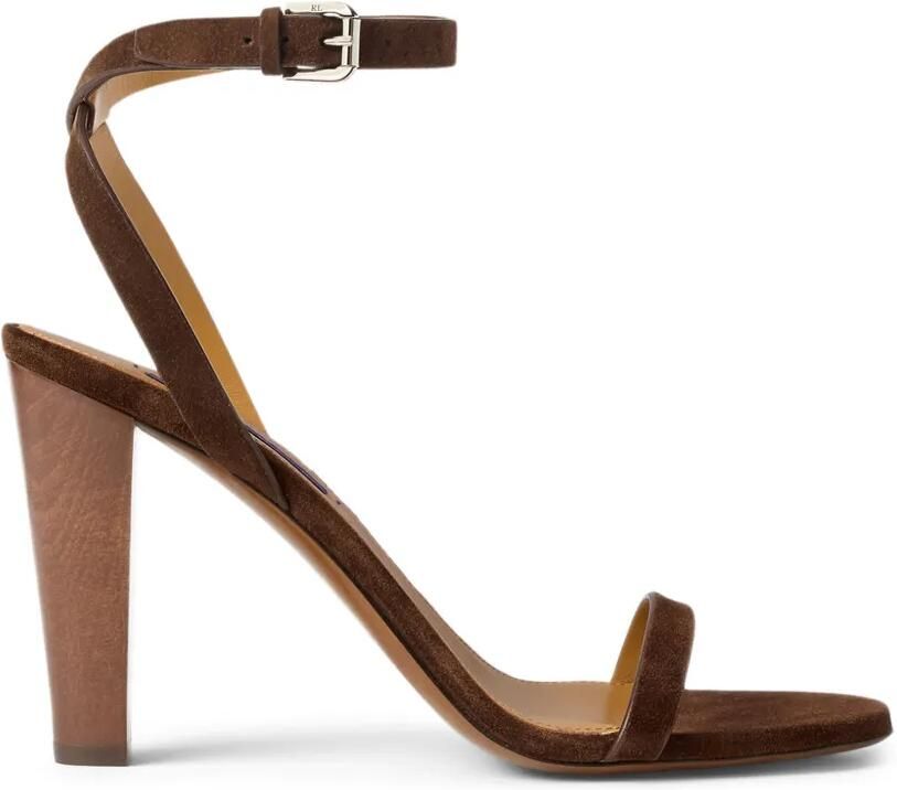 Ralph Lauren Collection Graison suède sandalen met bandjes Bruin