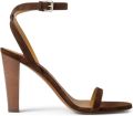 Ralph Lauren Collection Graison suède sandalen met bandjes Bruin - Bruin