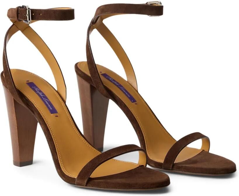 Ralph Lauren Collection Graison suède sandalen met bandjes Bruin - Foto 4