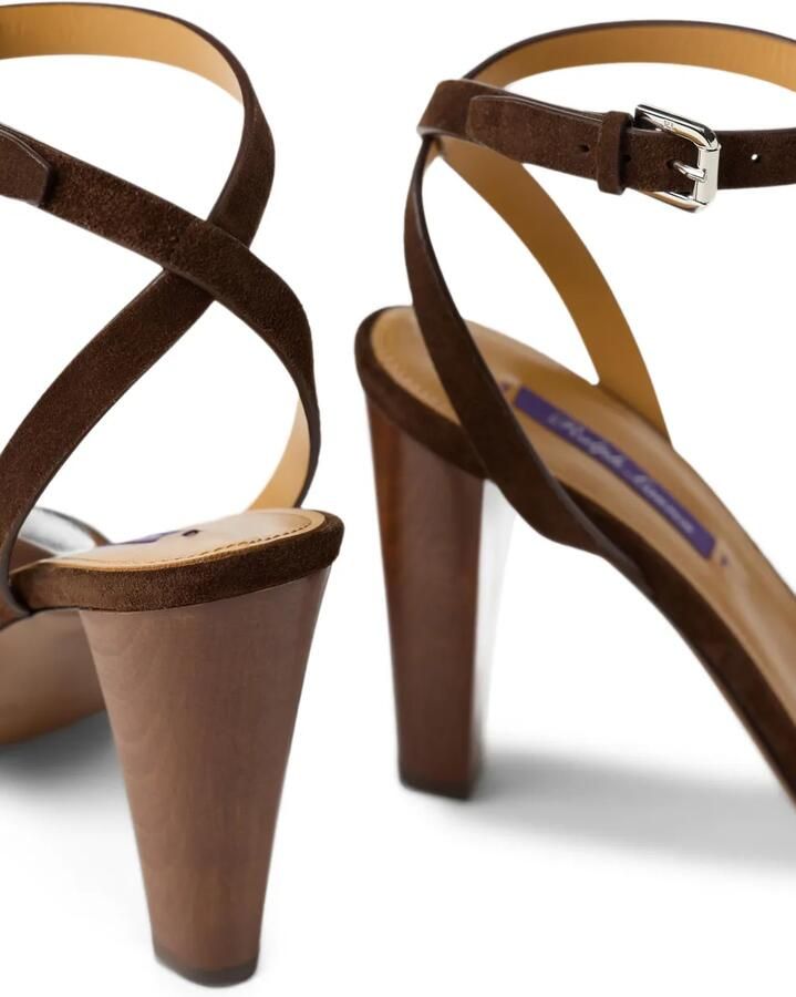 Ralph Lauren Collection Graison suède sandalen met bandjes Bruin - Foto 3
