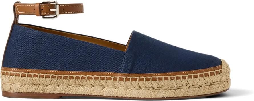 Ralph Lauren Collection Hadan gehaakte espadrilles met enkelbandje Blauw