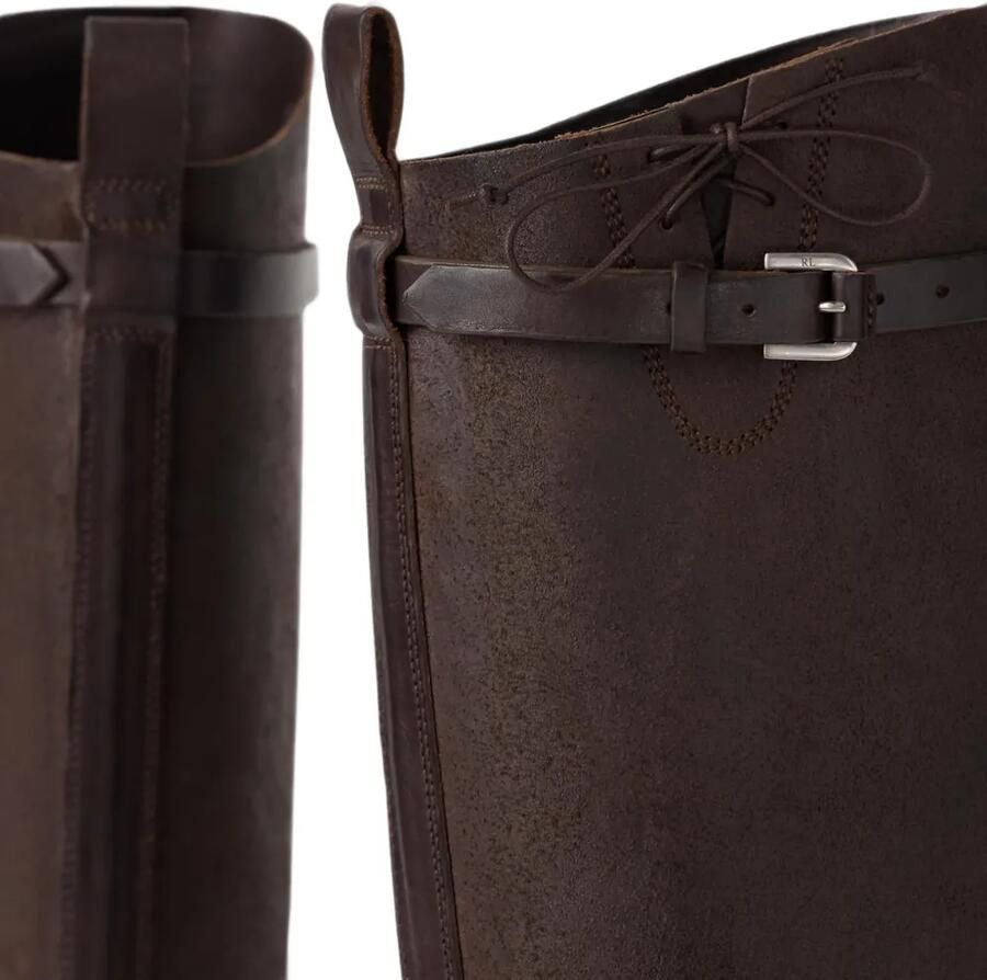 Ralph Lauren Collection Ward leren knielaarzen met gespbandje Bruin - Foto 2