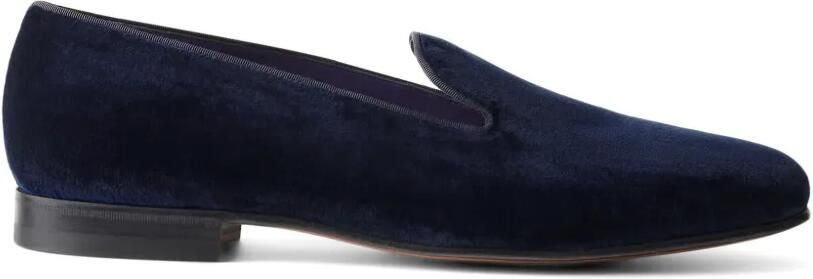 Ralph Lauren Purple Label Alonzo fluwelen loafers Blauw