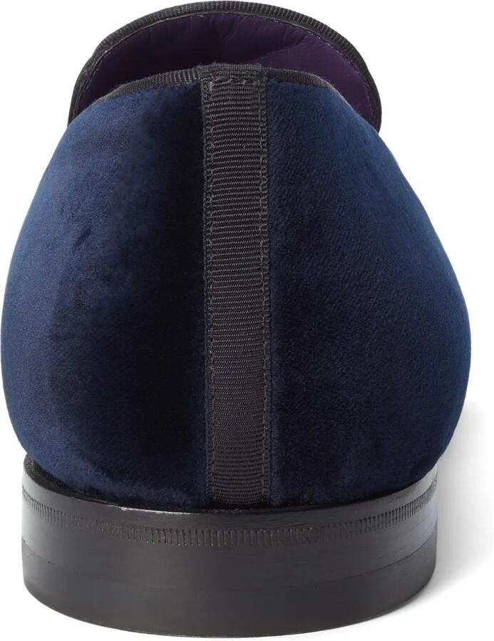 Ralph Lauren Purple Label Alonzo fluwelen loafers met geborduurd logo Blauw - Foto 2