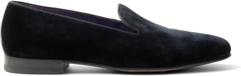 Ralph Lauren Purple Label Alonzo fluwelen loafers Zwart