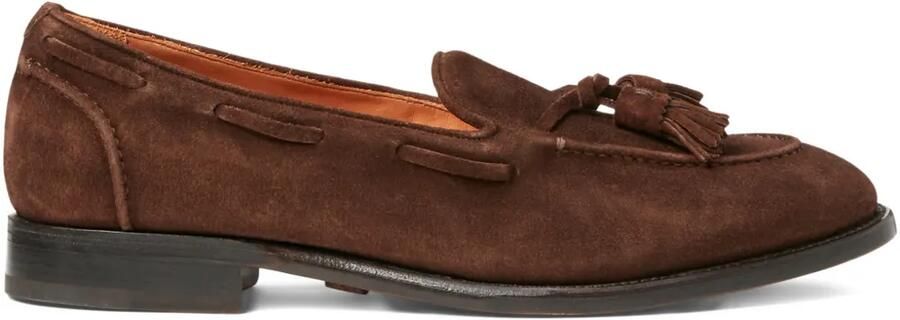 Ralph Lauren Purple Label Suède loafers met kwastjes Bruin
