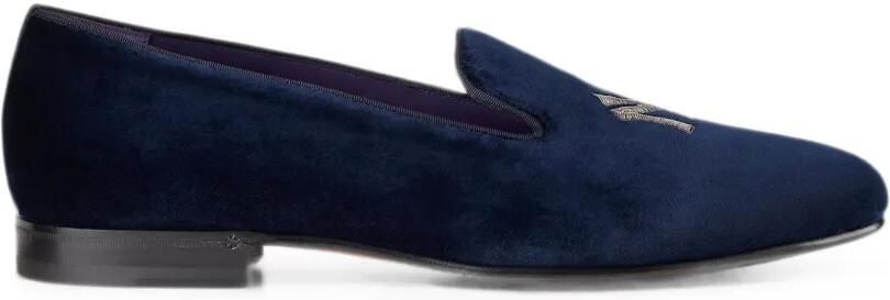 Ralph Lauren Purple Label x Alonzo Yankee Bulln velvet slippers Blauw