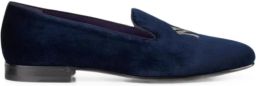Ralph Lauren Purple Label x Alonzo Yankee Bulln velvet slippers Blauw