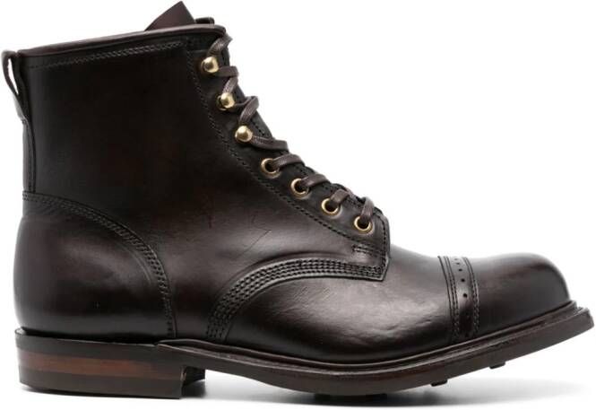 Ralph Lauren RRL Bowery leren veterlaarzen Bruin