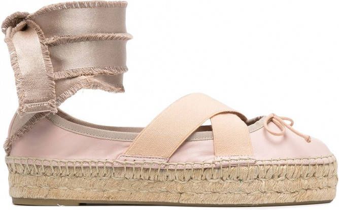 RED(V) Espadrille pumps met enkelbandje Roze