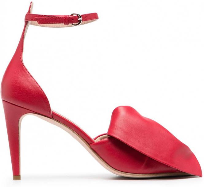 RED(V) Pumps met strikdetail Rood