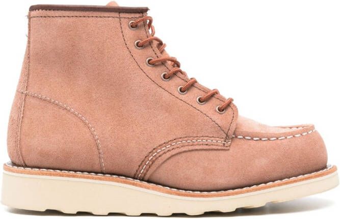 Red Wing Shoes Classic Moc suède laarzen Roze