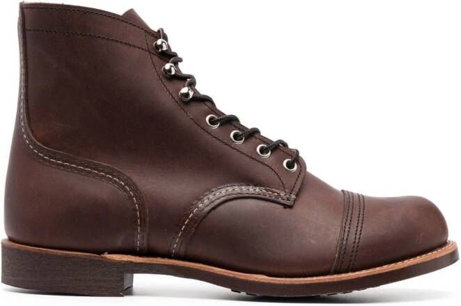 Red Wing Shoes Iron Ranger leren enkellaarzen Bruin