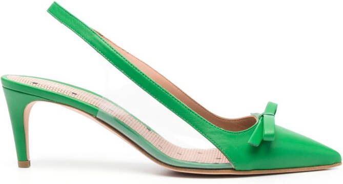 RED(V) Leren slingback pumps Groen