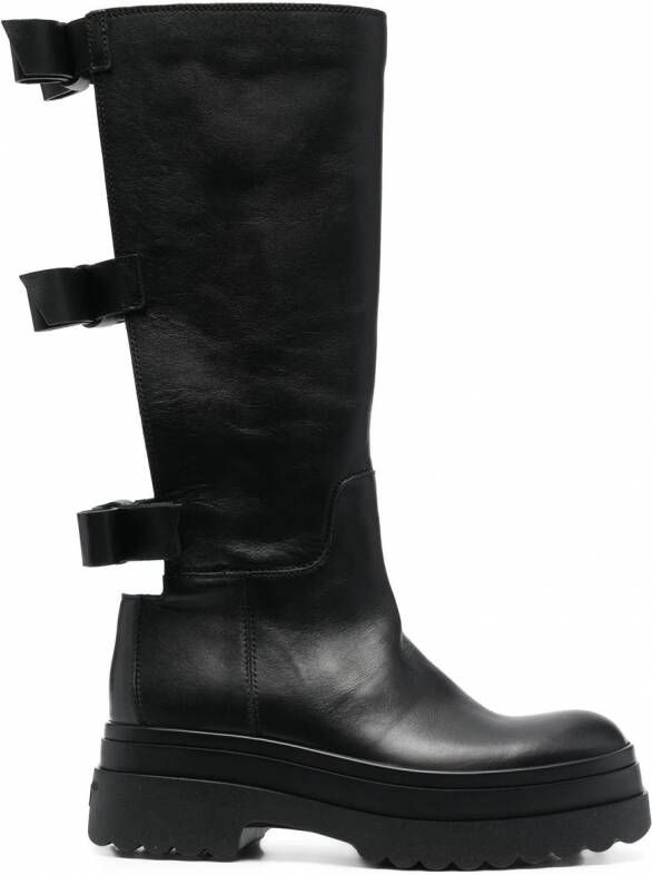 RED(V) Laarzen verfraaid met strik Zwart