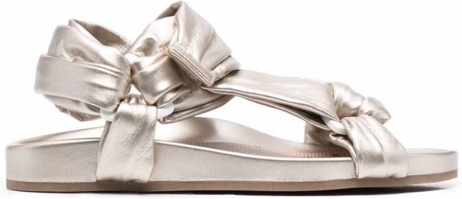 RED(V) Puffy sandalen met bandje Goud