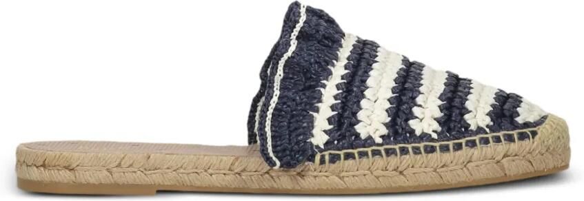RED(V) Gestreepte espadrilles met ruches Blauw