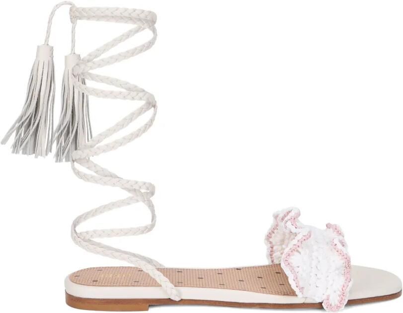 RED(V) Gevlochten sandalen met kwastje Wit