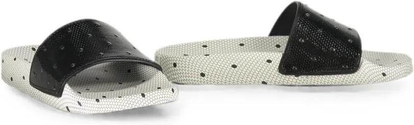 RED(V) Point d'Esprit slippers met open neus Zwart