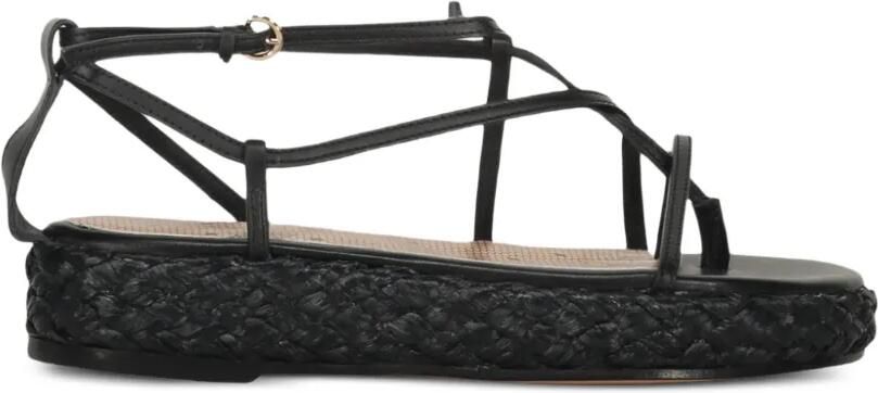 RED(V) Sandalen met gevlochten zool en bandje Zwart
