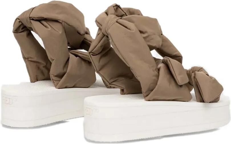 RED(V) Sandalen met plateauzool en strik Beige