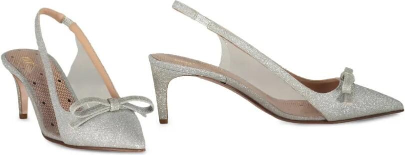RED(V) Slingback pumps met strikdetail Zilver - Foto 3