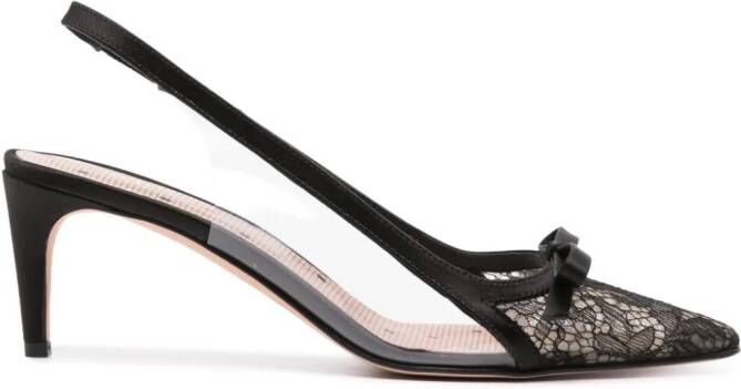 RED(V) Spitze Sandie pumps met doorzichtig kant Zwart