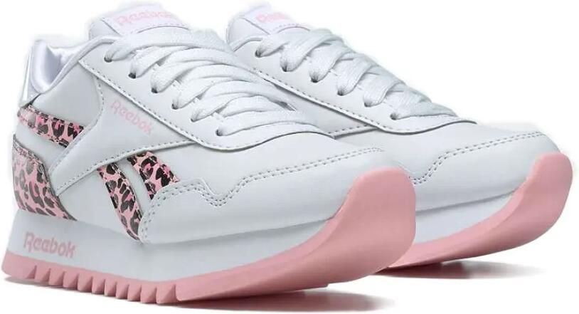 Reebok Kids Royal Classic Jogger 3 sneakers met luipaardprint en plateauzool Wit