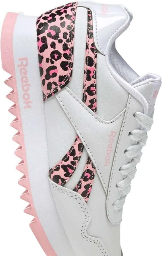 Reebok Kids Royal Classic Jogger 3 sneakers met luipaardprint en plateauzool Wit - Foto 2