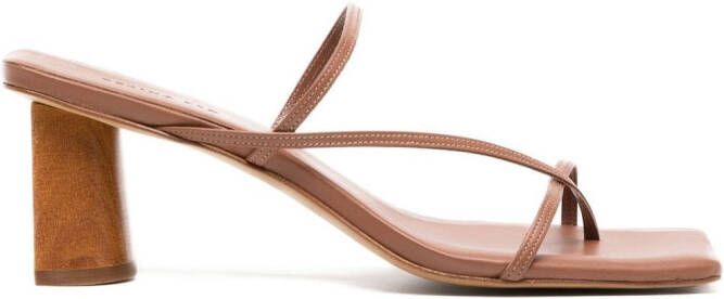 Rejina Pyo Harley sandalen met vierkante neus Bruin