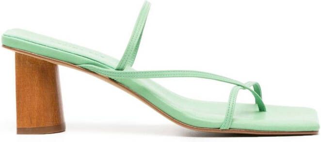 Rejina Pyo Harley sandalen met vierkante neus Groen