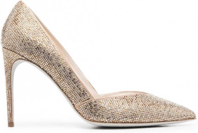 René Caovilla Leren pumps Goud