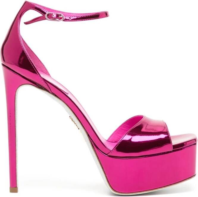 René Caovilla Anastasia sandalen met plateauzool Roze