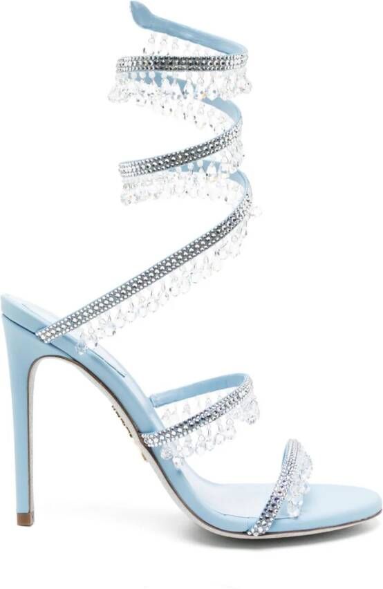 René Caovilla Chandelier sandalen verfraaid met kristallen Blauw