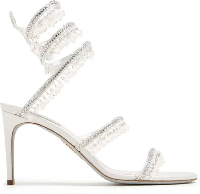 René Caovilla Chandelier sandalen verfraaid met kristallen Zilver