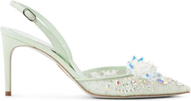 René Caovilla Cinderella pumps met kristal Groen