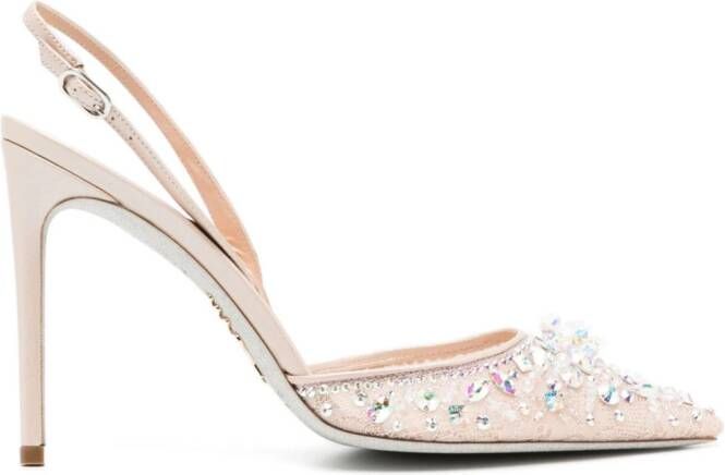 René Caovilla Cinderella pumps met kristal Roze