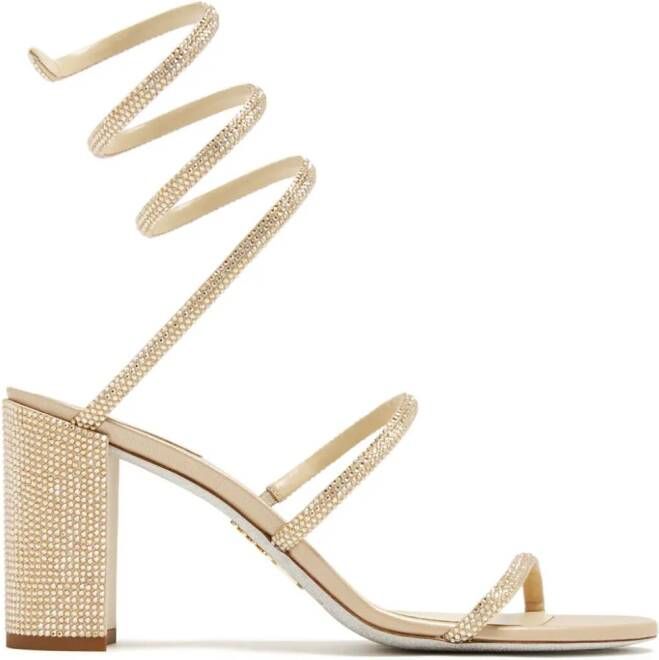 René Caovilla Cleo sandalen verfraaid met kristal Beige