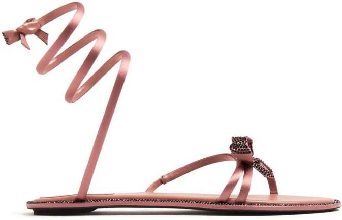 René Caovilla Cleo wikkelsandalen Roze