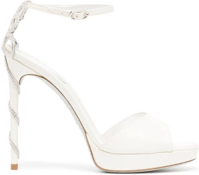 René Caovilla Sandalen met kristal Wit
