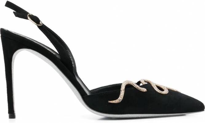 Hakken voor Sandalen met hak Dames Schoenen voor voor Hakken voor Sandalen  met hak Rene Caovilla Leer Sandalen Met Open Neus in het Zwart  allware.com.br
