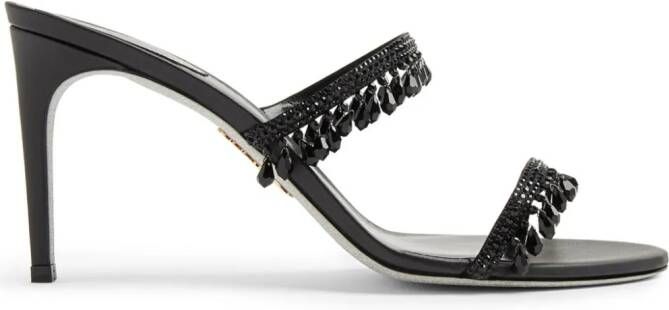 René Caovilla 80 mm Chandelier sandalen met open neus Zwart