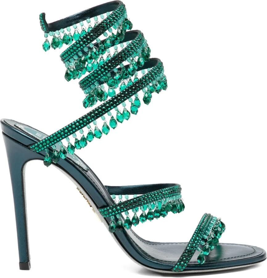 René Caovilla 100 mm Chandelier sandalen Groen