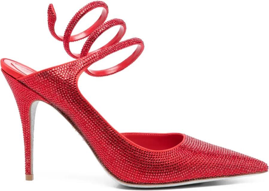 René Caovilla 100 mm Cleo pumps Rood