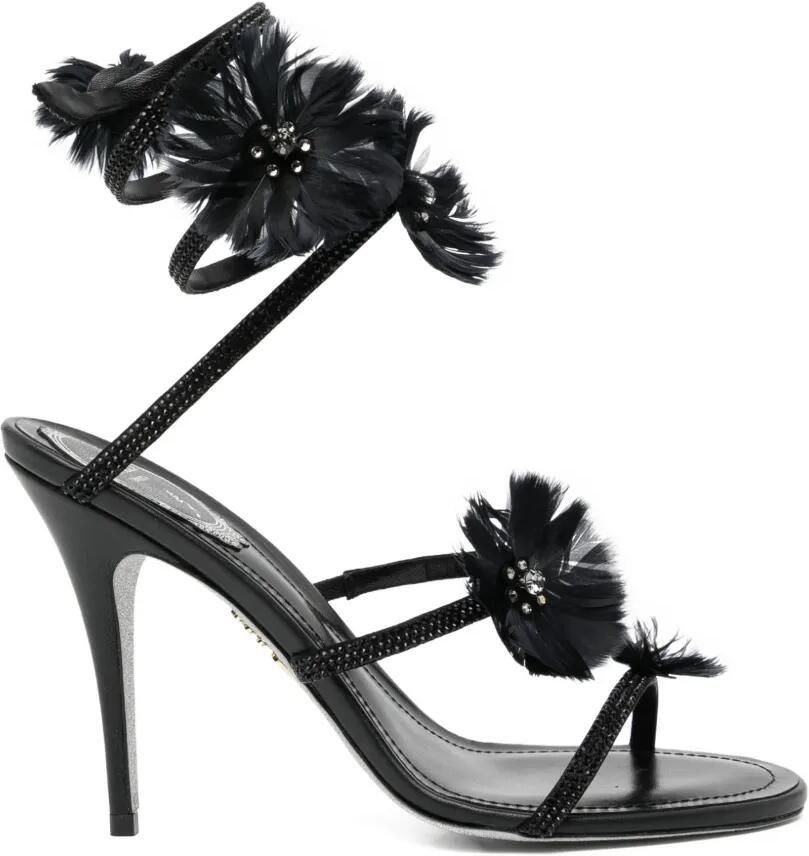 René Caovilla 100 mm Jolene sandalen Zwart