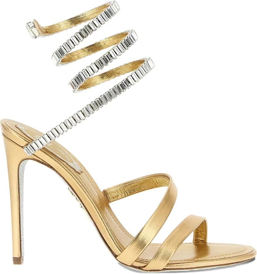 René Caovilla 100 mm sandalen verfraaid met kristallen Goud - Foto 1