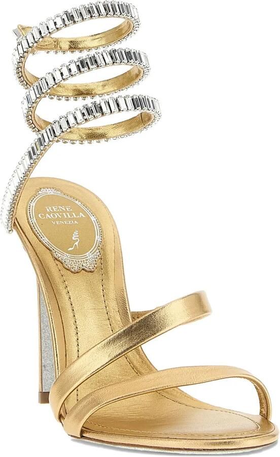 René Caovilla 100 mm sandalen verfraaid met kristallen Goud - Foto 2