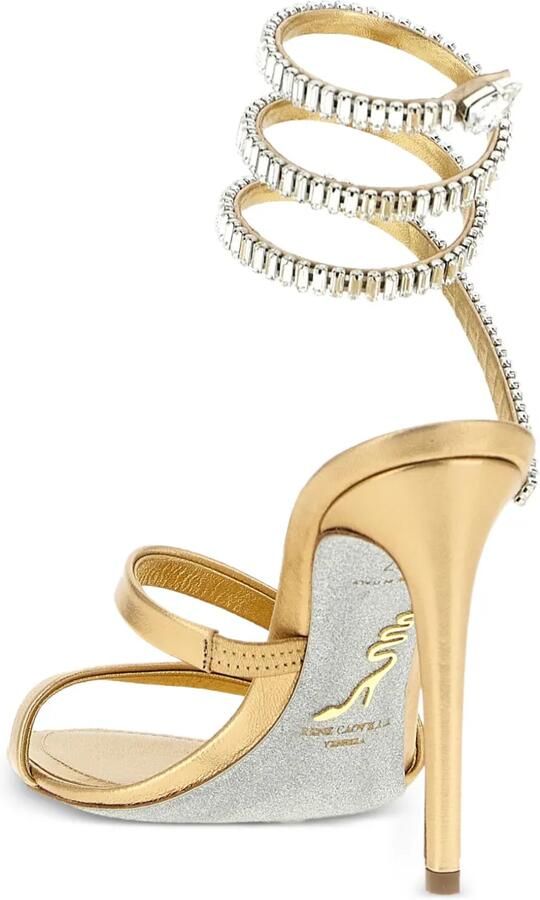 René Caovilla 100 mm sandalen verfraaid met kristallen Goud - Foto 3